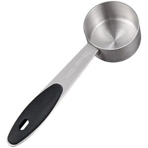 Sollbry 2 Pack Coffee Measuring Spoons 30ml,1/8 Cup Teaspoon,30ml Stainless Steel Coffee Spoon with Black Silicone Handle,30ml Coffee Measuring Spoon