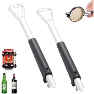 SOLLBRY 2pcs Effortless Jar Opener for Arthritis, 2 in 1 Stainless Steel Jar Opener, Multifunctional Lid Opener, Suitable for Seniors with Weak Hands