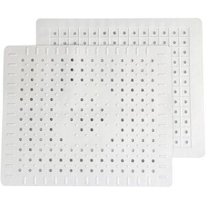 Set of 2 kitchen sink mats, non-slip, 31 x 26 cm, white - Sollbry