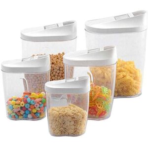ZVD Storage boxes for storing cereal with hinged lids, airtight plastic food jars with lids, for storing cereal, pasta, flour