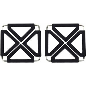 Héloise - Trivets, Expandable Heat Resistant Silicone Placemat Kitchen Accessories (Set of 2) (Black)