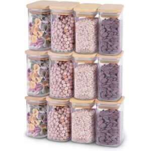 12 Pcs Glass Bamboo Spice Jars 8oz/250ml Spice Storage Spice Containers Seasoning Jars Herb Jars Glass Spice Set for Spice Salt Seeds Sugar Coffee 12 Pcs Glass Bamboo Spice Jars 8oz/250ml Spice Storage Spice Containers Seasoning Jars Herb Jars Glass Spice Set for Spice Salt Seeds Sugar Coffee