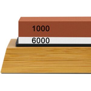 Beijiyi - 2-in-1 Whetstone Knife Sharpener, Grinding Stone, Non-Slip Bamboo Base, 1000/6000 Beijiyi - 2-in-1 Whetstone Knife Sharpener, Grinding Stone, Non-Slip Bamboo Base, 1000/6000