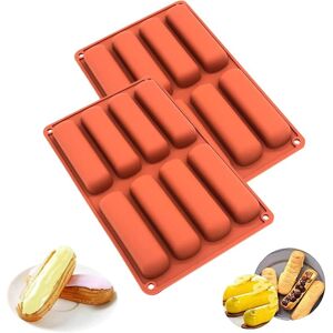 Longziming - 2 Pieces Silicone Baking Mold, Financier Mold, Eclair Mold, Mini Log Mold 8 Cavity Silicone Mold Cereal Bar Mold Silicone Cake Mold Long Longziming - 2 Pieces Silicone Baking Mold, Financier Mold, Eclair Mold, Mini Log Mold 8 Cavity Silicone Mold Cereal Bar Mold Silicone Cake Mold Long