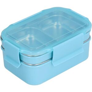 Memkey - 304 Stainless Steel Lunch Box, Double Layer Lunch Box, Food Storage with Compartment for Adults, Kids, Office, School Travel (Blue) Memkey - 304 Stainless Steel Lunch Box, Double Layer Lunch Box, Food Storage with Compartment for Adults, Kids, Office, School Travel (Blue)