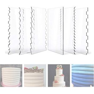 Longziming - 6Pcs Cake Scraper, Cake Decorating Edge Plastic Cake Scraper, Clear Acrylic Cake Scraper, Icing Smooth Cake Decorating Scraper, for Longziming - 6Pcs Cake Scraper, Cake Decorating Edge Plastic Cake Scraper, Clear Acrylic Cake Scraper, Icing Smooth Cake Decorating Scraper, for