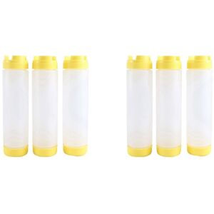 TLILY 6X 16Oz Inverted Plastic Squeeze Bottles, Refillable Tip Large Valve Dispenser Condiment Bottle for Ketchup Sauces TLILY 6X 16Oz Inverted Plastic Squeeze Bottles, Refillable Tip Large Valve Dispenser Condiment Bottle for Ketchup Sauces