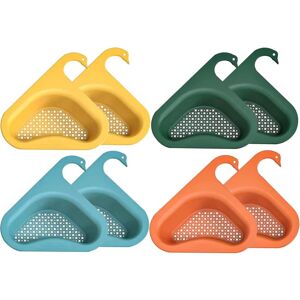 LONGZIMING 8 Pieces Sink Colander, Swan Shaped Sink Basket, Triangular Sink Drain Rack Shelf Kitchen Drainer Storage for Fruits, Vegetables, Waste, Leftovers LONGZIMING 8 Pieces Sink Colander, Swan Shaped Sink Basket, Triangular Sink Drain Rack Shelf Kitchen Drainer Storage for Fruits, Vegetables, Waste, Leftovers