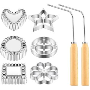 TLILY 8Pcs Rosettes Timbale Set, Rosette Iron Set with Handle, Lotus Flower Bunuelos Cookie Maker Mold, Funnel Cake Kit TLILY 8Pcs Rosettes Timbale Set, Rosette Iron Set with Handle, Lotus Flower Bunuelos Cookie Maker Mold, Funnel Cake Kit