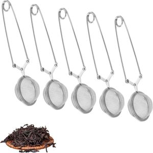 ALWAYSH Tea Ball, 5 Pieces Stainless Steel Tea Tongs, Ball Shaped Tea Infuser, Fine Mesh Strainer Tongs, Tea Infuser, for Loose Leaf Tea and Mulling Spices ø ALWAYSH Tea Ball, 5 Pieces Stainless Steel Tea Tongs, Ball Shaped Tea Infuser, Fine Mesh Strainer Tongs, Tea Infuser, for Loose Leaf Tea and Mulling Spices ø