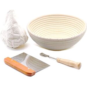 Tlily - Bread Hand made Proofing Basket Set 10 Inch Round natural rattan bread fermentation basket for Artisan & Home Bakers Tlily - Bread Hand made Proofing Basket Set 10 Inch Round natural rattan bread fermentation basket for Artisan & Home Bakers