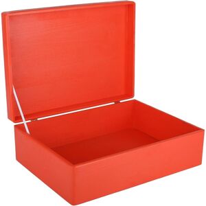 CREATIVE DECO Wooden Storage Box with Lid 40 x 30 x 14 cm – Red CREATIVE DECO Wooden Storage Box with Lid 40 x 30 x 14 cm – Red