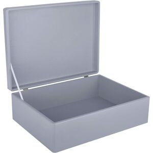 CREATIVE DECO Wooden Storage Box with Lid 40 x 30 x 14 cm – Grey CREATIVE DECO Wooden Storage Box with Lid 40 x 30 x 14 cm – Grey
