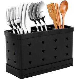 Csparkv - 1 pcs Large Capacity Stainless Steel Kitchen Utensil Holder with 3 Compartments, Multi-Function Drainer for Cutlery, Forks, Knives, Spoons Csparkv - 1 pcs Large Capacity Stainless Steel Kitchen Utensil Holder with 3 Compartments, Multi-Function Drainer for Cutlery, Forks, Knives, Spoons