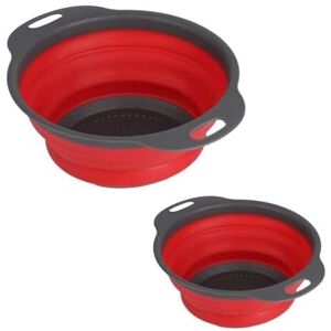 24.5 x19.7x8.7cm Red 2 Pieces Collapsible Kitchen Colanders, Silicone Collapsible Strainer, Foldable Strainer Basket for Pasta, Vegetables - Csparkv 24.5 x19.7x8.7cm Red 2 Pieces Collapsible Kitchen Colanders, Silicone Collapsible Strainer, Foldable Strainer Basket for Pasta, Vegetables - Csparkv