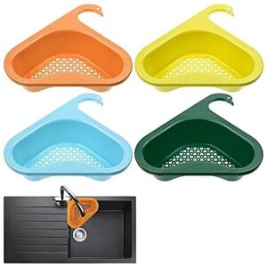 Csparkv - 4 Pieces Triangle Sink Sponge Holder, Kitchen Sink Drain Basket, Drainer Storage Shelf for Fruits, Vegetables, Waste, Leftovers Csparkv - 4 Pieces Triangle Sink Sponge Holder, Kitchen Sink Drain Basket, Drainer Storage Shelf for Fruits, Vegetables, Waste, Leftovers