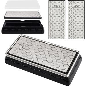 CSPARKV Diamond Double Sided Sharpening Stone (Grit 400/1000, 185x92x40mm), Beeswax Stone Knife Sharpener with Non-Slip Base Knives Scissors Sharpening Tool CSPARKV Diamond Double Sided Sharpening Stone (Grit 400/1000, 185x92x40mm), Beeswax Stone Knife Sharpener with Non-Slip Base Knives Scissors Sharpening Tool