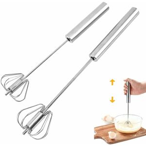 Héloise - Egg Beaters, Stainless Steel Handheld Semi-Automatic Multifunctional Whisk, Milk Beater, Rotating Beater for Kitchen Utensils (12 Inch + 10 Héloise - Egg Beaters, Stainless Steel Handheld Semi-Automatic Multifunctional Whisk, Milk Beater, Rotating Beater for Kitchen Utensils (12 Inch + 10