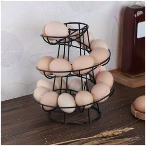 Csparkv - Egg Holder Spiral Storage Metal Iron Spiral Egg Rack Egg Stand Kitchen 24x20x20cm Black Csparkv - Egg Holder Spiral Storage Metal Iron Spiral Egg Rack Egg Stand Kitchen 24x20x20cm Black