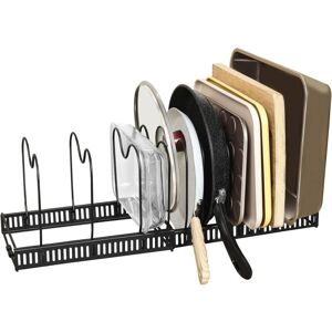 TONCHEAN Expandable Pot Lid Organizer Rack for Pots and Pans with 12 Adjustable Compartments, Kitchen Cabinet, Pantry TONCHEAN Expandable Pot Lid Organizer Rack for Pots and Pans with 12 Adjustable Compartments, Kitchen Cabinet, Pantry