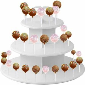 DEWDAT Generic 3 Tier Cupcake Stand, Lollipop Holder Cake Lollipop Cake Display Stand Plastic, for Afternoon Tea Party, Gathering, Wedding,White DEWDAT Generic 3 Tier Cupcake Stand, Lollipop Holder Cake Lollipop Cake Display Stand Plastic, for Afternoon Tea Party, Gathering, Wedding,White