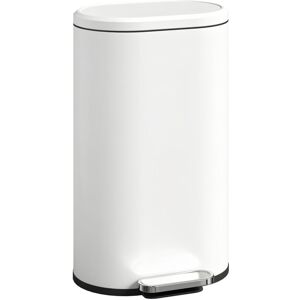 HOMCOM Slim Rectangular Pedal Bin with Soft-Close Lid, 30L Kitchen Bin Cream HOMCOM Slim Rectangular Pedal Bin with Soft-Close Lid, 30L Kitchen Bin Cream