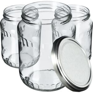 KADAX 24-piece set of 720 ml jam jars with screw-on lids - with screw cap - silver KADAX 24-piece set of 720 ml jam jars with screw-on lids - with screw cap - silver