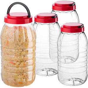KADAX 5L storage jar with lid, 4 pieces, PET plastic storage container, kitchen container, plastic food container, storage jar, food container KADAX 5L storage jar with lid, 4 pieces, PET plastic storage container, kitchen container, plastic food container, storage jar, food container