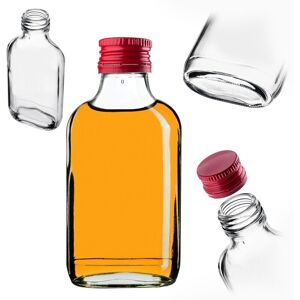 KADAX hip flask 100 ml with red cap, 100 pieces. KADAX hip flask 100 ml with red cap, 100 pieces.