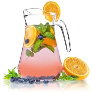 KADAX jug, glass pitcher, glass pitcher made of robust glass, water jug, transparent 1.4L KADAX jug, glass pitcher, glass pitcher made of robust glass, water jug, transparent 1.4L