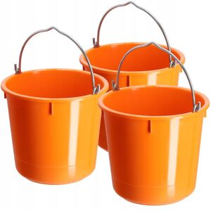 KADAX Plastic Construction Buckets, Mortar Buckets with Handle, Orange, 3 Pieces, 12L KADAX Plastic Construction Buckets, Mortar Buckets with Handle, Orange, 3 Pieces, 12L