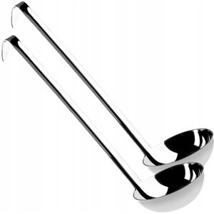 KADAX soup ladle made of high-quality stainless steel, serving spoon with holder, sauce ladle with long handle and KADAX soup ladle made of high-quality stainless steel, serving spoon with holder, sauce ladle with long handle and