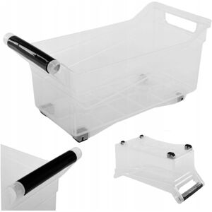 KADAX storage box, storage box with wheels, plastic container with carrying handles, transparent storage KADAX storage box, storage box with wheels, plastic container with carrying handles, transparent storage