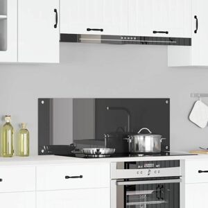 Kitchen Backsplash Dark grey 110 x 40 x 0.6 cm Tempered Glass Vidaxl Kitchen Backsplash Dark grey 110 x 40 x 0.6 cm Tempered Glass Vidaxl