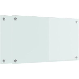 Kitchen Backsplash 2 pcs White 70 x 40 cm Tempered Glass vidaXL Kitchen Backsplash 2 pcs White 70 x 40 cm Tempered Glass vidaXL