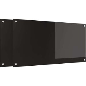 Kitchen Backsplash Black 100 x 50 cm Tempered Glass vidaXL Kitchen Backsplash Black 100 x 50 cm Tempered Glass vidaXL