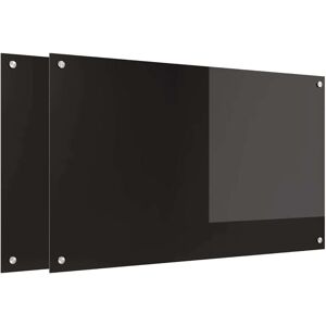 Kitchen Backsplash Black 100 x 60 cm Tempered Glass vidaXL Kitchen Backsplash Black 100 x 60 cm Tempered Glass vidaXL