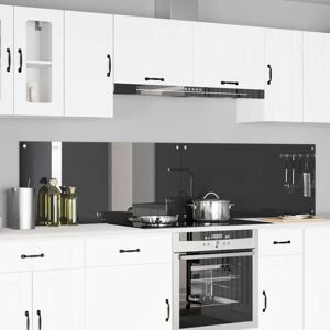Kitchen Backsplash 2 pcs Dark Grey 110 x 50 cm Tempered Glass vidaXL Kitchen Backsplash 2 pcs Dark Grey 110 x 50 cm Tempered Glass vidaXL