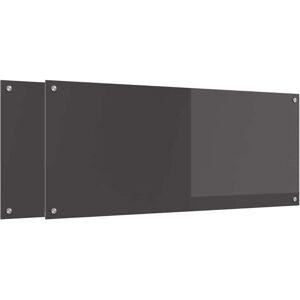 Kitchen Backsplash 2 pcs Dark Grey 120 x 50 cm Tempered Glass vidaXL Kitchen Backsplash 2 pcs Dark Grey 120 x 50 cm Tempered Glass vidaXL
