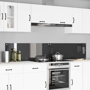 Kitchen Backsplash 2 pcs Dark Grey 110 x 40 cm Tempered Glass vidaXL Kitchen Backsplash 2 pcs Dark Grey 110 x 40 cm Tempered Glass vidaXL