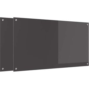 Kitchen Backsplash 2 pcs Dark Grey 110 x 60 cm Tempered Glass vidaXL Kitchen Backsplash 2 pcs Dark Grey 110 x 60 cm Tempered Glass vidaXL