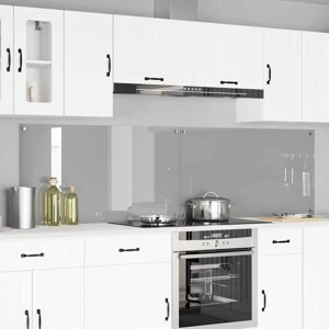 Kitchen Backsplash 2 pcs Light Grey 110 x 60 cm Tempered Glass vidaXL Kitchen Backsplash 2 pcs Light Grey 110 x 60 cm Tempered Glass vidaXL