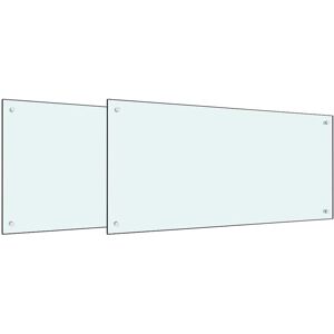 Kitchen Backsplash 2 pcs White 100 x 50 cm Tempered Glass vidaXL Kitchen Backsplash 2 pcs White 100 x 50 cm Tempered Glass vidaXL