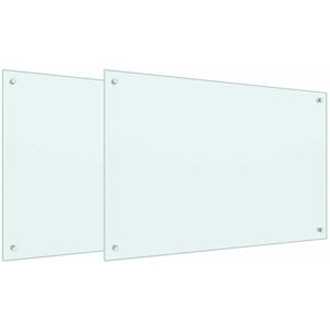 Kitchen Backsplash 2 pcs White 90 x 60 cm Tempered Glass vidaXL Kitchen Backsplash 2 pcs White 90 x 60 cm Tempered Glass vidaXL