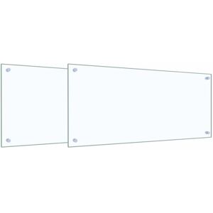 Kitchen Backsplash 2 pcs Transparent 90 x 40 cm Tempered Glass vidaXL Kitchen Backsplash 2 pcs Transparent 90 x 40 cm Tempered Glass vidaXL