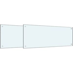 Kitchen Backsplash 2 pcs White 100 x 40 cm Tempered Glass vidaXL Kitchen Backsplash 2 pcs White 100 x 40 cm Tempered Glass vidaXL