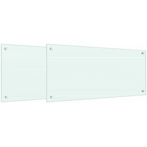 Kitchen Backsplash 2 pcs White 90 x 40 cm Tempered Glass vidaXL Kitchen Backsplash 2 pcs White 90 x 40 cm Tempered Glass vidaXL