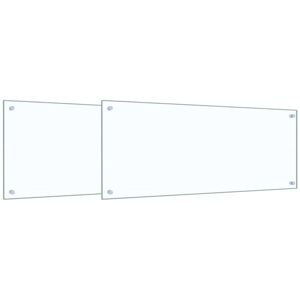 Kitchen Backsplash 2 pcs Transparent 100 x 40 cm Tempered Glass vidaXL Kitchen Backsplash 2 pcs Transparent 100 x 40 cm Tempered Glass vidaXL