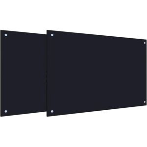 Kitchen Backsplash 2 pcs Black 90 x 60 cm Tempered Glass vidaXL Kitchen Backsplash 2 pcs Black 90 x 60 cm Tempered Glass vidaXL
