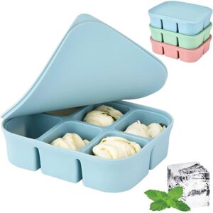 HÉLOISE Large Ice Cube Mold, Ice Cube Tray with Stackable Lids, Frozen Baby Food Storage Box lfgb and bpa Free, Dishwasher and Oven Safe(63ml(1 Grille),Blue) HÉLOISE Large Ice Cube Mold, Ice Cube Tray with Stackable Lids, Frozen Baby Food Storage Box lfgb and bpa Free, Dishwasher and Oven Safe(63ml(1 Grille),Blue)